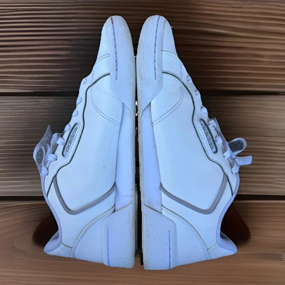 Adidas Advantage White Leather Sneakers Size 10.5 Comfort Casual Low Tennis